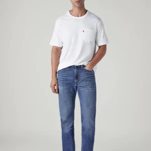 Men's 505 Blue Straight Fit Mid Rise Jeans
