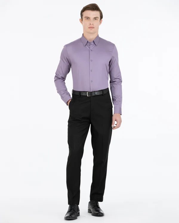 Men White Custom Fit Solid Full Sleeves Casual Shirt - Image 4