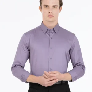 Men White Custom Fit Solid Full Sleeves Casual Shirt