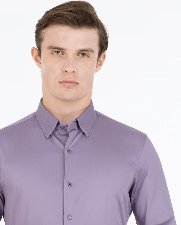 Men White Custom Fit Solid Full Sleeves Casual Shirt - Image 3